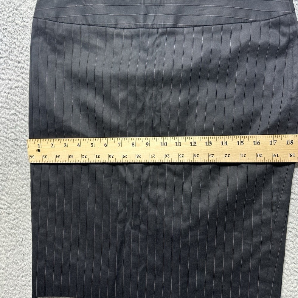 Armani Collezioni Skirt Womens 8 Black Stripes Straight Professional Academia - Picture 3 of 9
